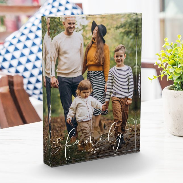 Bloc Photo Script Coeur moderne de famille personnalisée (Créateur téléchargé)