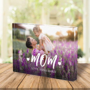 Bloc Photo Script de typographie de citation mignonne Maman