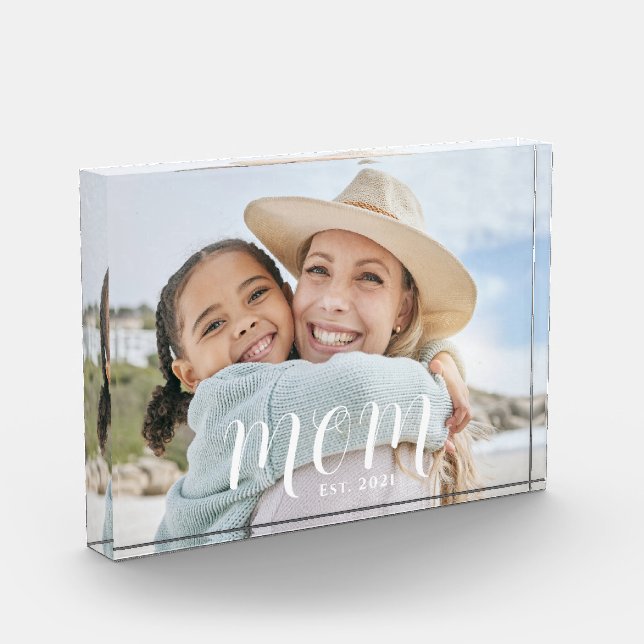Bloc Photo Script Moderne de Maman Personnalisée (Gauche)