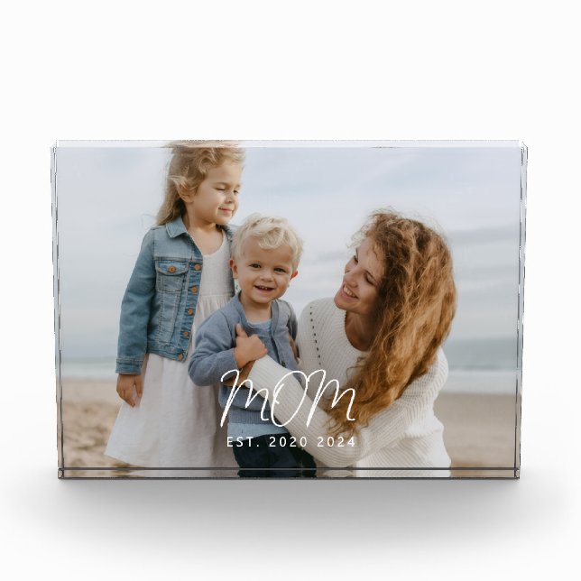 Bloc Photo Script Moderne Établi par Maman Personnalisé (Devant)