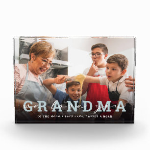 Bloc Photo Script moderne 'We Love You - Grand-mère' Photo en