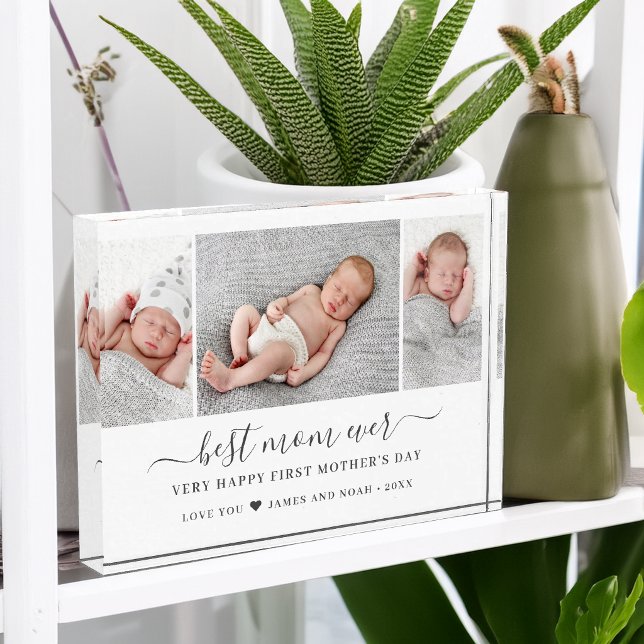 Bloc Photo Script pour la fête des mères Meilleure maman de t (Mother's Day Script Best Mom Ever Photo Block)