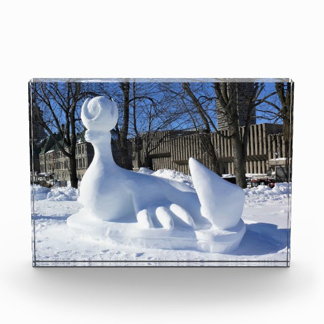 Bloc Photo Sculpture de neige de phoque, Québec, Canada (Devant)