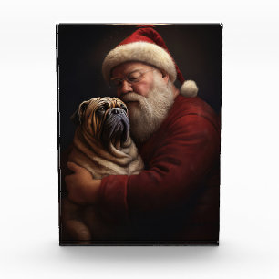 Bloc Photo Shar Pei avec Noël Festif du Père Noël