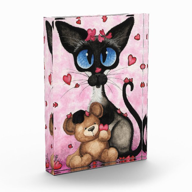 Bloc Photo Siamese Cat Valentines Day by Bihrle (Gauche)