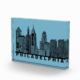 Bloc Photo Silhouette de l'horizon de Philadelphie