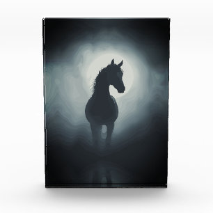 Bloc Photo Silhouette Mystique de Cheval - Art mural de nuit