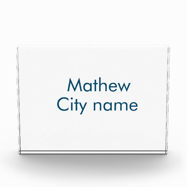 Bloc Photo simple lettre initiale monogramme ajouter votre no (Devant)