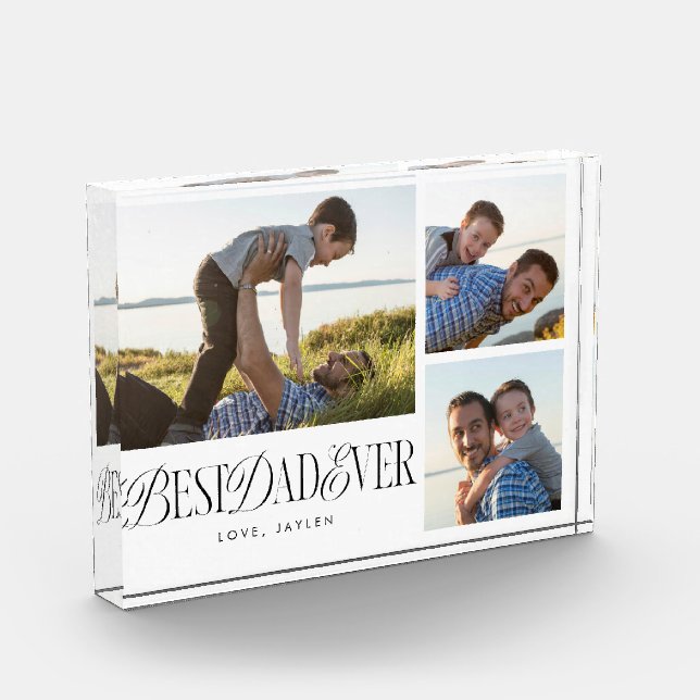 Bloc Photo Simple meilleur papa jamais collage (Gauche)