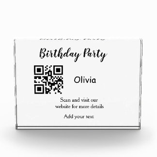 Bloc Photo Simple site de fête d'anniversaire code-barres QR 
