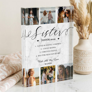 Bloc Photo Sister Dictionary Définition Photo Collage Marbre