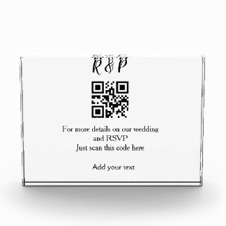 Bloc Photo Site web de mariage rsvp q r code ajouter nom text