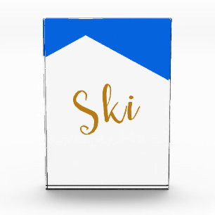 Bloc Photo SKI Moderne Bright White Mountain Alpine Blue Sky