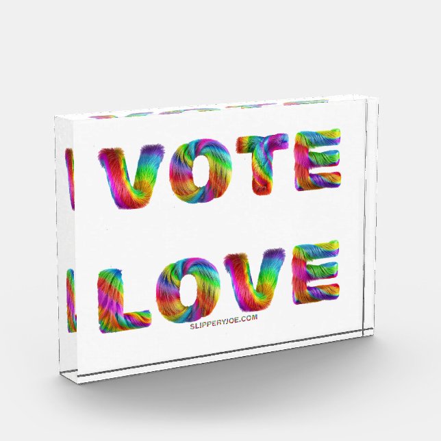 Bloc Photo SlipperyJoe vote amour égalité fourrure de couleur (Gauche)