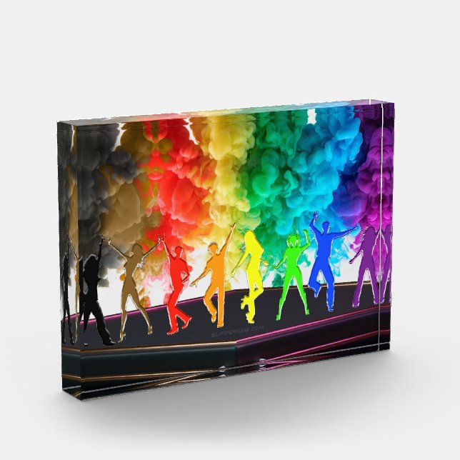 Bloc Photo SlipperyJoe's Dancing Pride Shadows cadeaux gay ar (Gauche)