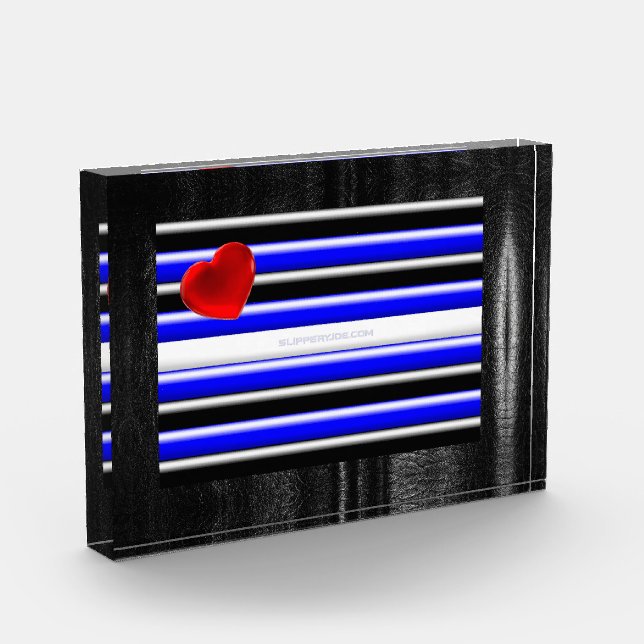 Bloc Photo SlipperyJoe's Gay Leather Pride drapeau royal noir (Gauche)