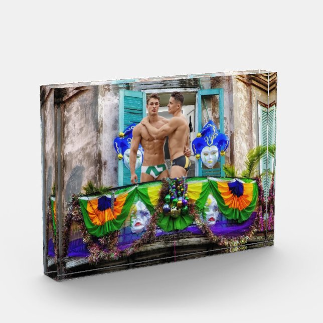 Bloc Photo SlipperyJoe's Mardi Gras masques perles décoration (Gauche)