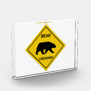 Bloc Photo SlipperySignal de passage de l'ours de Joe silhoue
