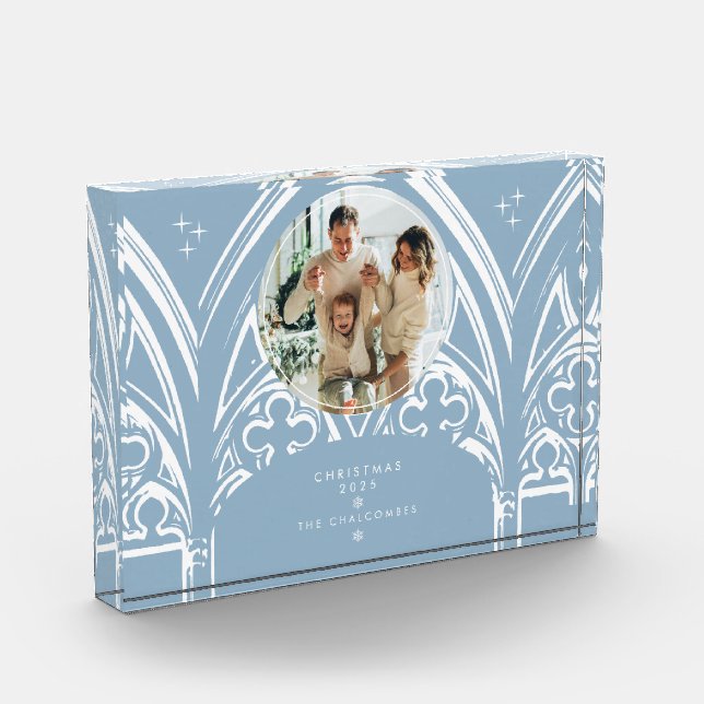 Bloc Photo Snowy Gothique Hiver Fairytale Noël Photo Bleu (Gauche)