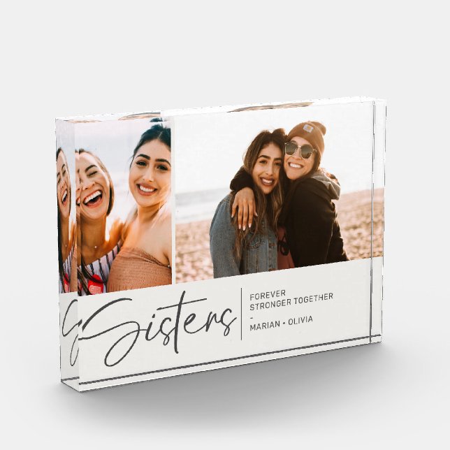 Bloc Photo Soeurs modernes garde deux photos Crème pâle (Gauche)