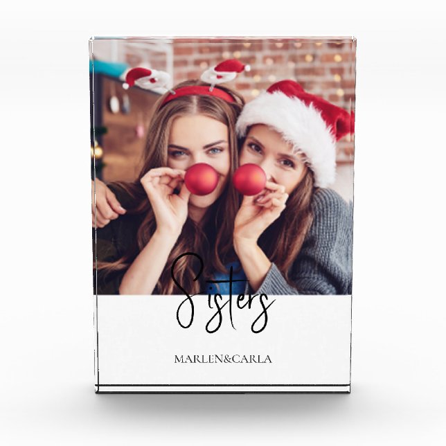 Bloc Photo Soeurs Photo moderne de Noël (Devant)
