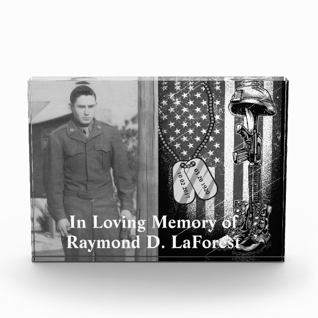 Bloc Photo Soldat aimant la mémoire de la photo (Devant)