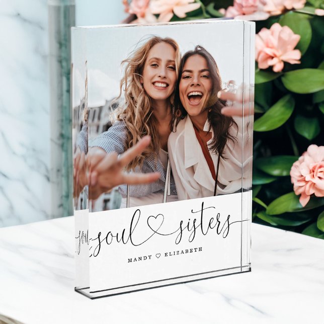 Bloc Photo Soul Soeur Script Cadeau Pour Soeur Photo Keepsaké (Soul Sister Script Gift For Sister Photo Keepsake)