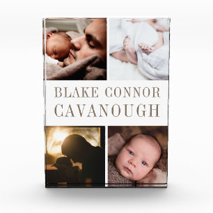 Bloc Photo Souvenir classique de bébé du nom 4-Photo