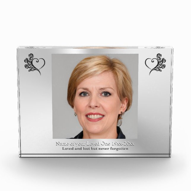 Bloc Photo Souvenir de l'Amoureux, Coeur et Roses, Photo (Devant)