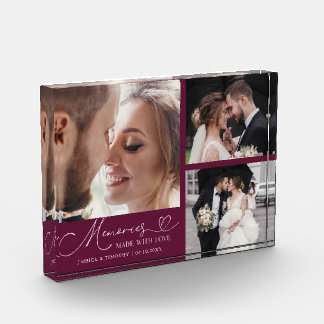 Bloc Photo Souvenirs de mariage Cranberry faits avec amour