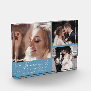 Bloc Photo Souvenirs faits avec amour Denim Bleu Mariage