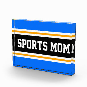 Bloc Photo SPORTS MOM Fun Athletic Bleu clair Bleu Noir rayur