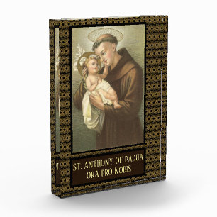 Bloc Photo St Anthony de Padoue avec le latin de Jésus de