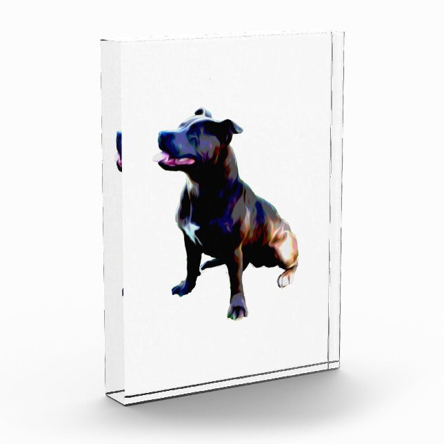 Bloc Photo Staffordshire Bull Terrier Oil Paint, (Gauche)