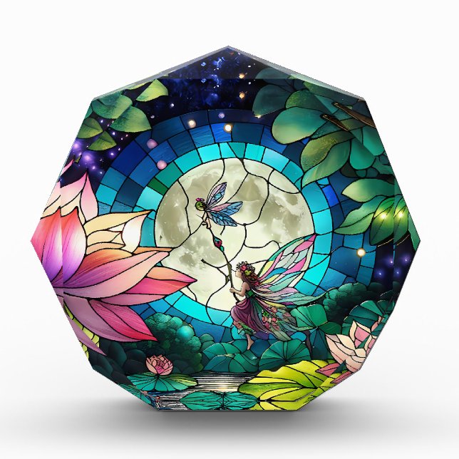 Bloc Photo Stained Glass Little Fairy With Dragonfly (Devant)