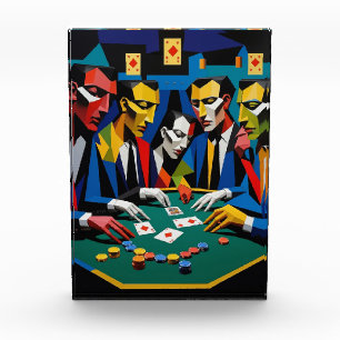 Bloc Photo Stratégie de Poker Art Géométrique Abstrait