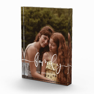 Bloc Photo Superposition calligraphique élégante familiale