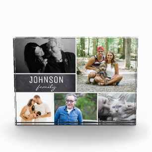 Bloc Photo Tableau noir Nom et photos de famille