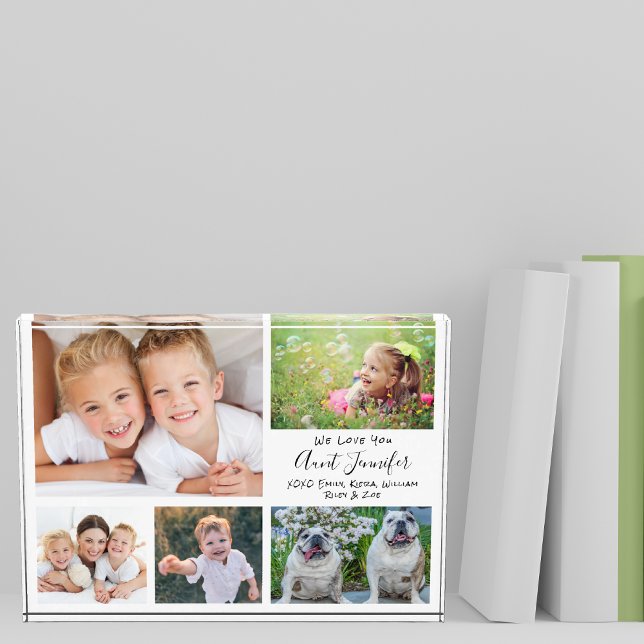 Bloc Photo Tante We Love You Modern Script Collage (Créateur téléchargé)