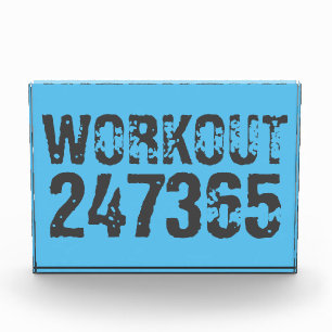 Bloc Photo Texte usé et rayé Workout 247365 bleu