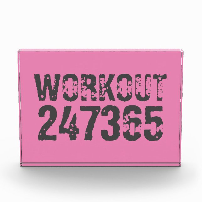 Bloc Photo Texte usé et rayé Workout 247365 rose (Devant)