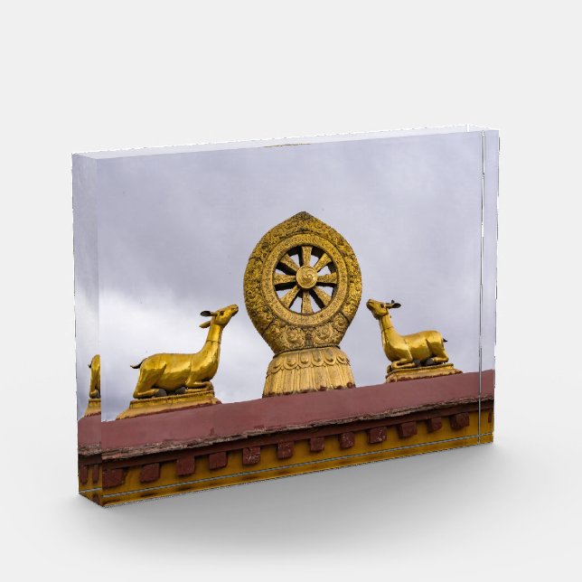 Bloc Photo Tibet, Lhassa - Roue du Dharma dans le temple de J (Gauche)