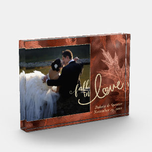 Bloc Photo Tomber amoureux de l'automne Mariage orange brûl
