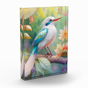 Bloc Photo Turquoise aile crête blanche Imaginaire Oiseau