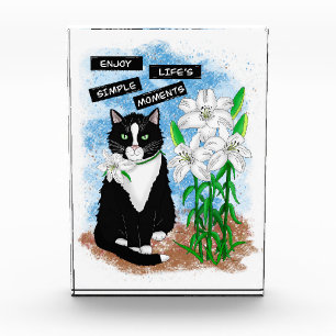Bloc Photo Tuxedo Chat et Lilies Devis inspirant