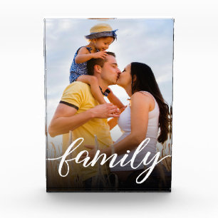 Bloc Photo Typographie de script de famille Personnalisation 