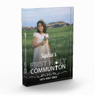 Bloc Photo Typographie moderne Première communion sainte