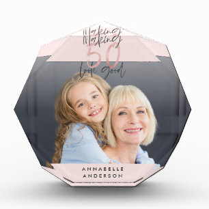 Bloc Photo typographie moderne rose girly 50e anniversaire