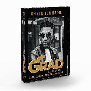 Bloc Photo Typographie Or Gras moderne Graduation minimale