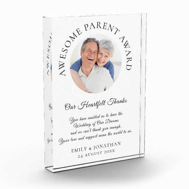 Bloc Photo Un Parent Génial Merci Du Mariage Des Nouveaux Mar (Gauche)